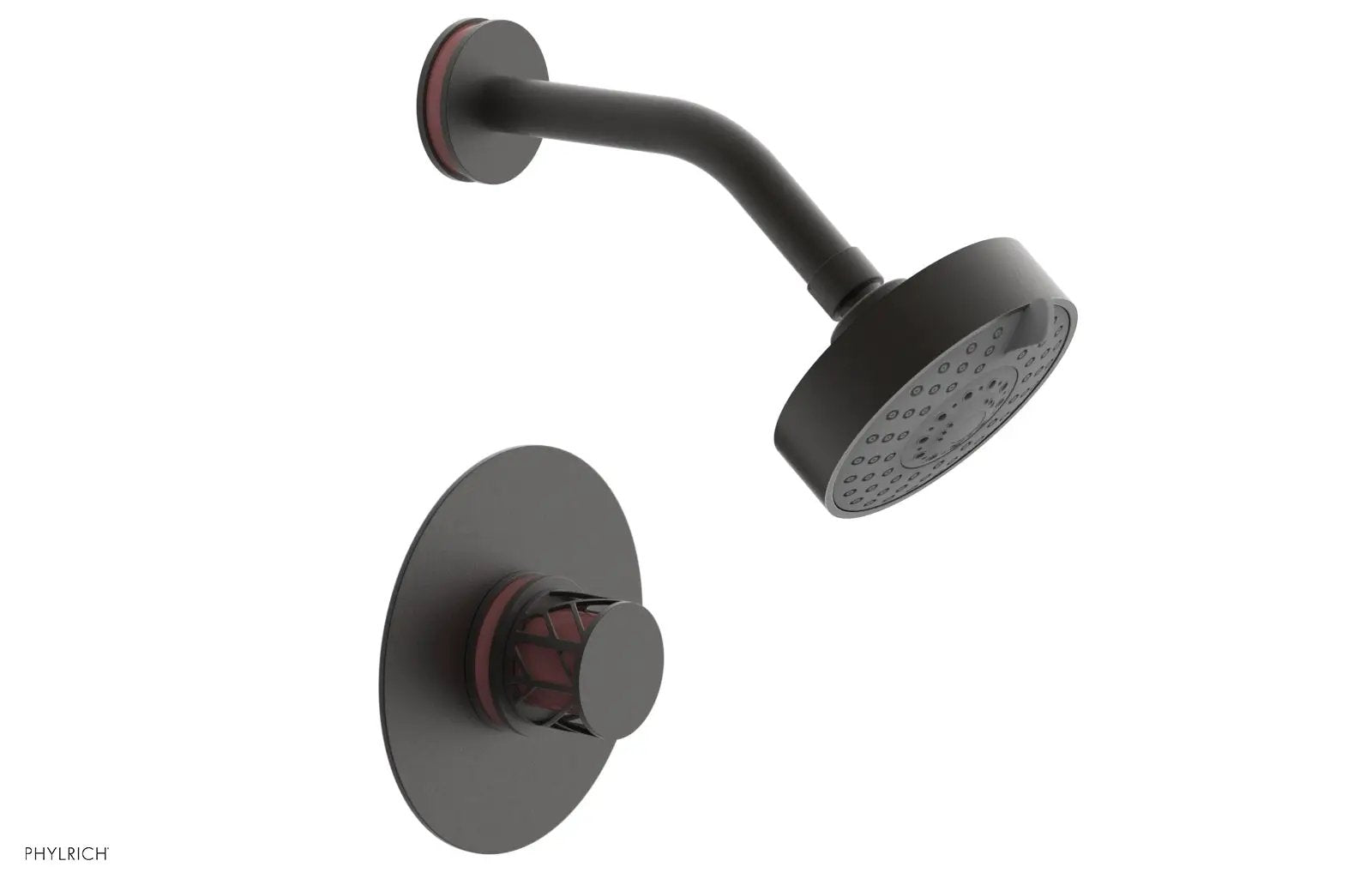 Phylrich JOLIE Pressure Balance Shower Set - Round Handle with "Pink" Accents by Phylrich