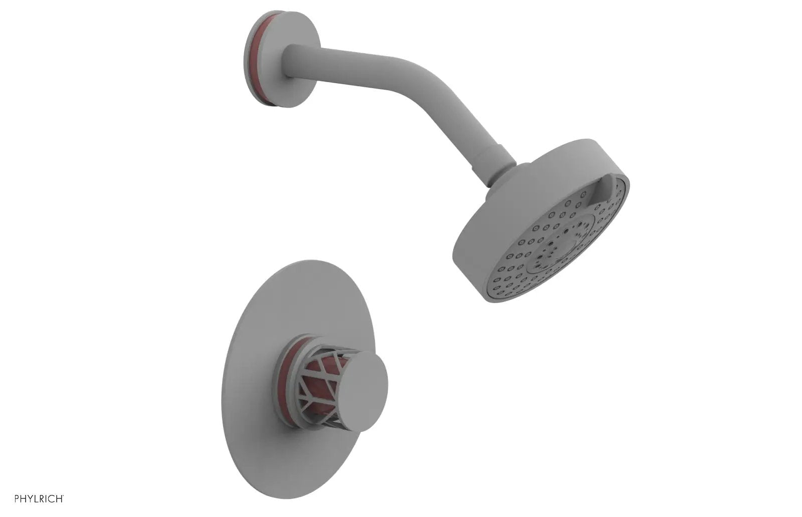 Phylrich JOLIE Pressure Balance Shower Set - Round Handle with "Pink" Accents by Phylrich