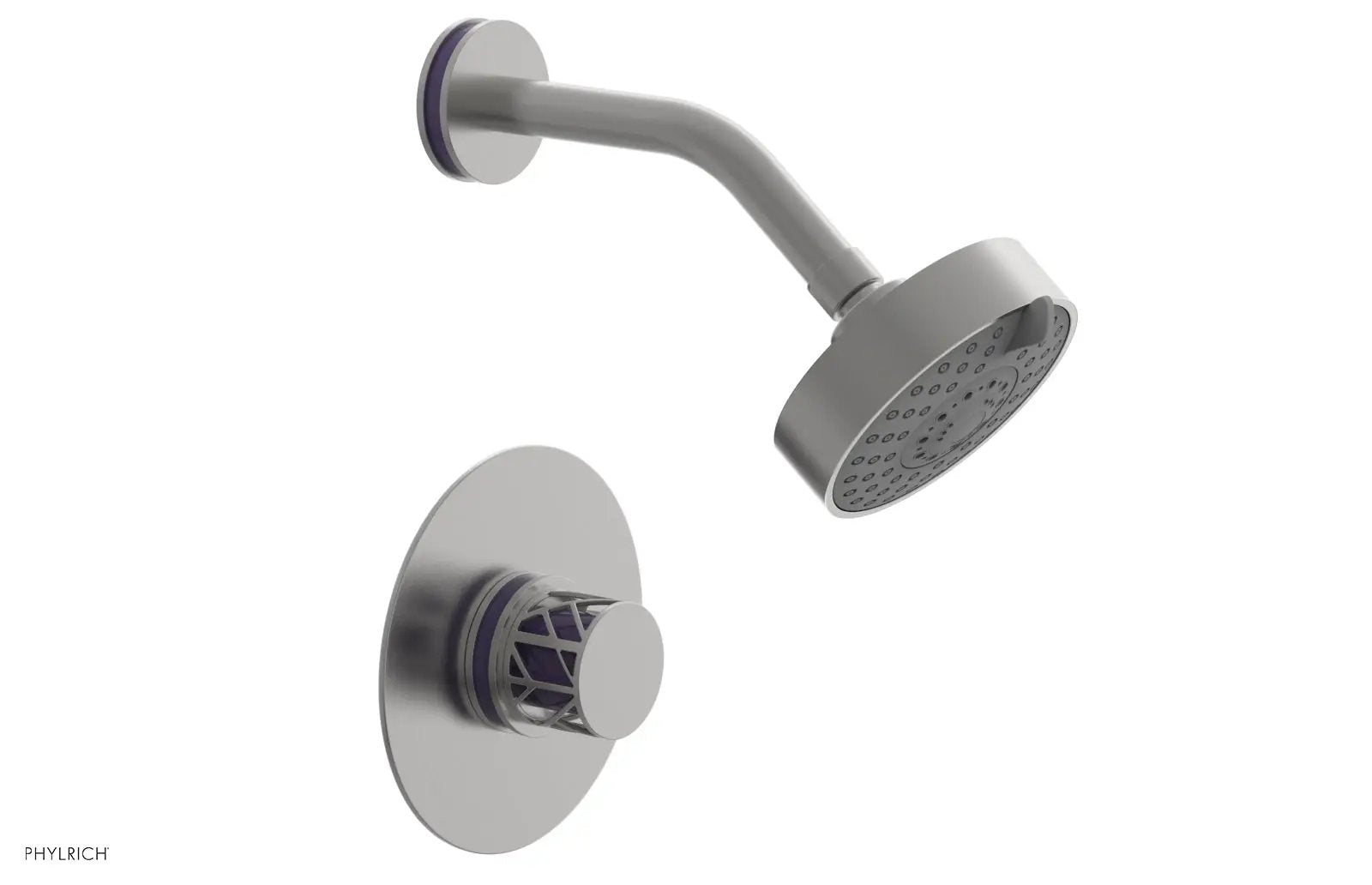 Phylrich JOLIE Pressure Balance Shower Set - Round Handle with "Purple" Accents by Phylrich