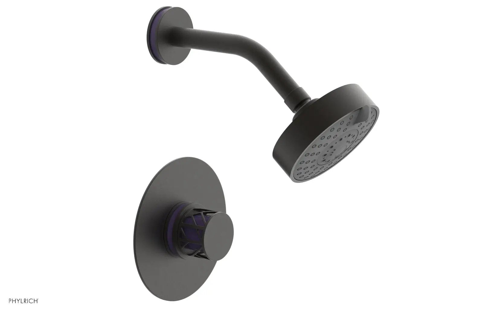 Phylrich JOLIE Pressure Balance Shower Set - Round Handle with "Purple" Accents by Phylrich