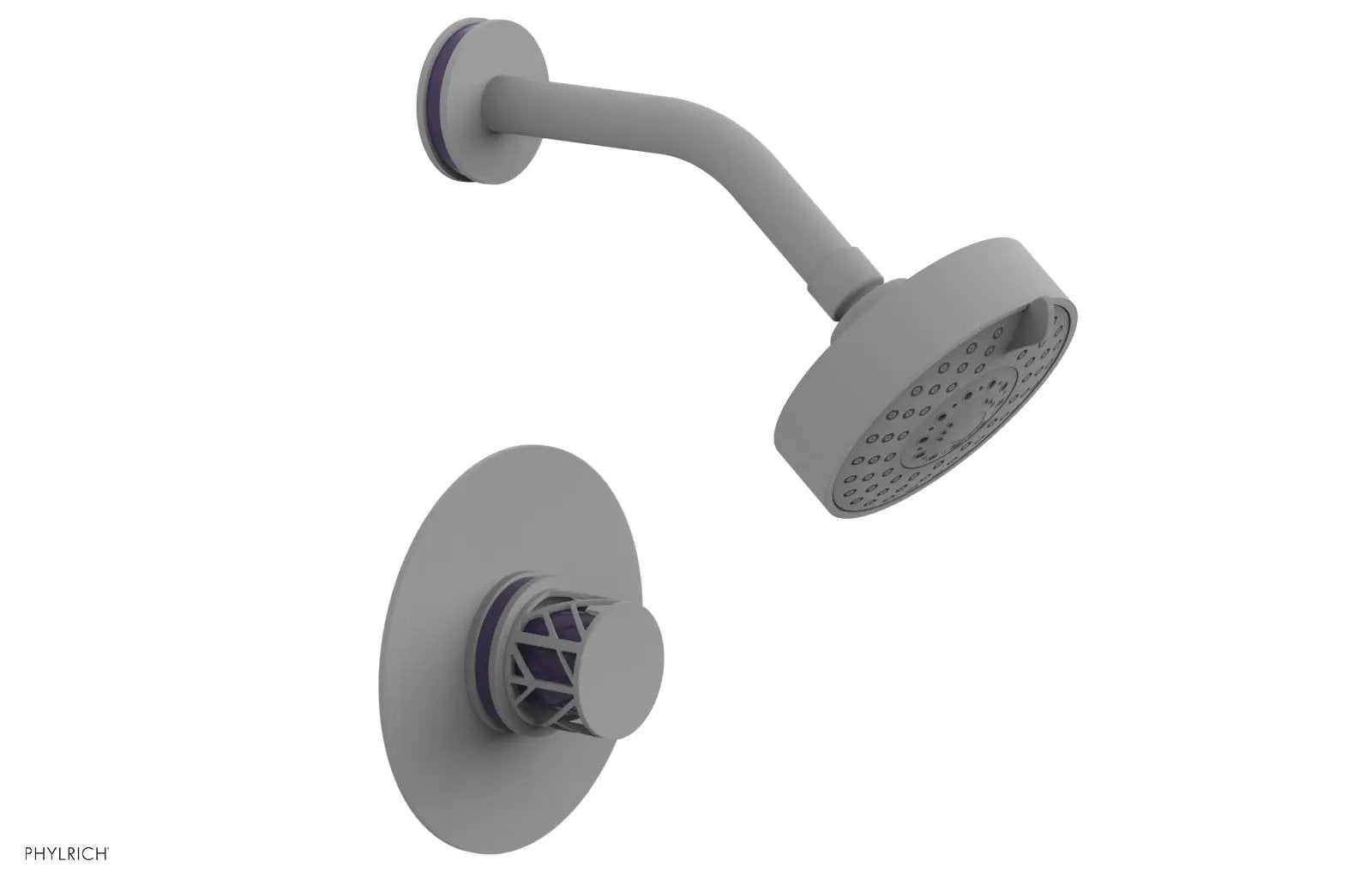 Phylrich JOLIE Pressure Balance Shower Set - Round Handle with "Purple" Accents by Phylrich