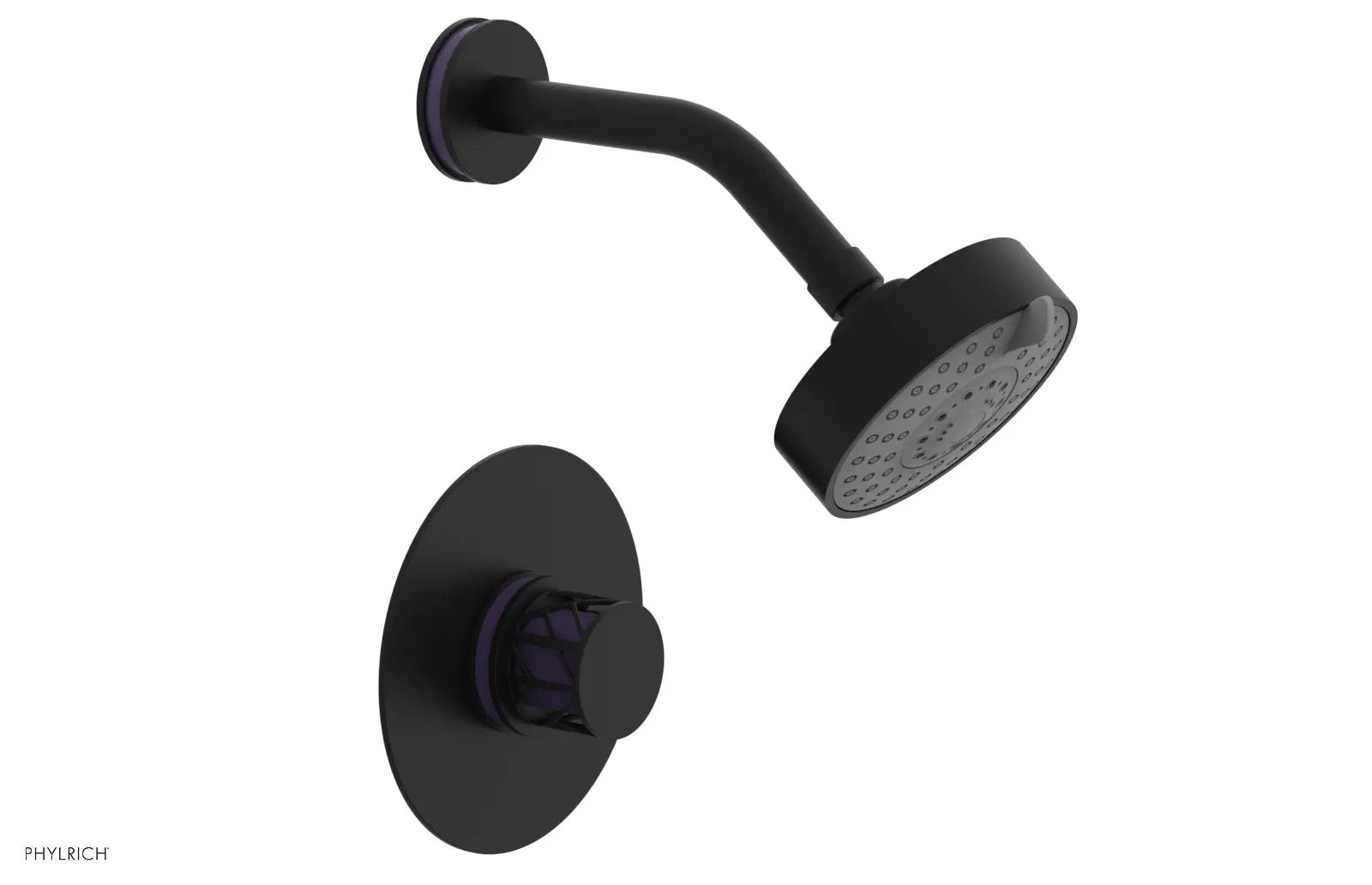 Phylrich JOLIE Pressure Balance Shower Set - Round Handle with "Purple" Accents by Phylrich