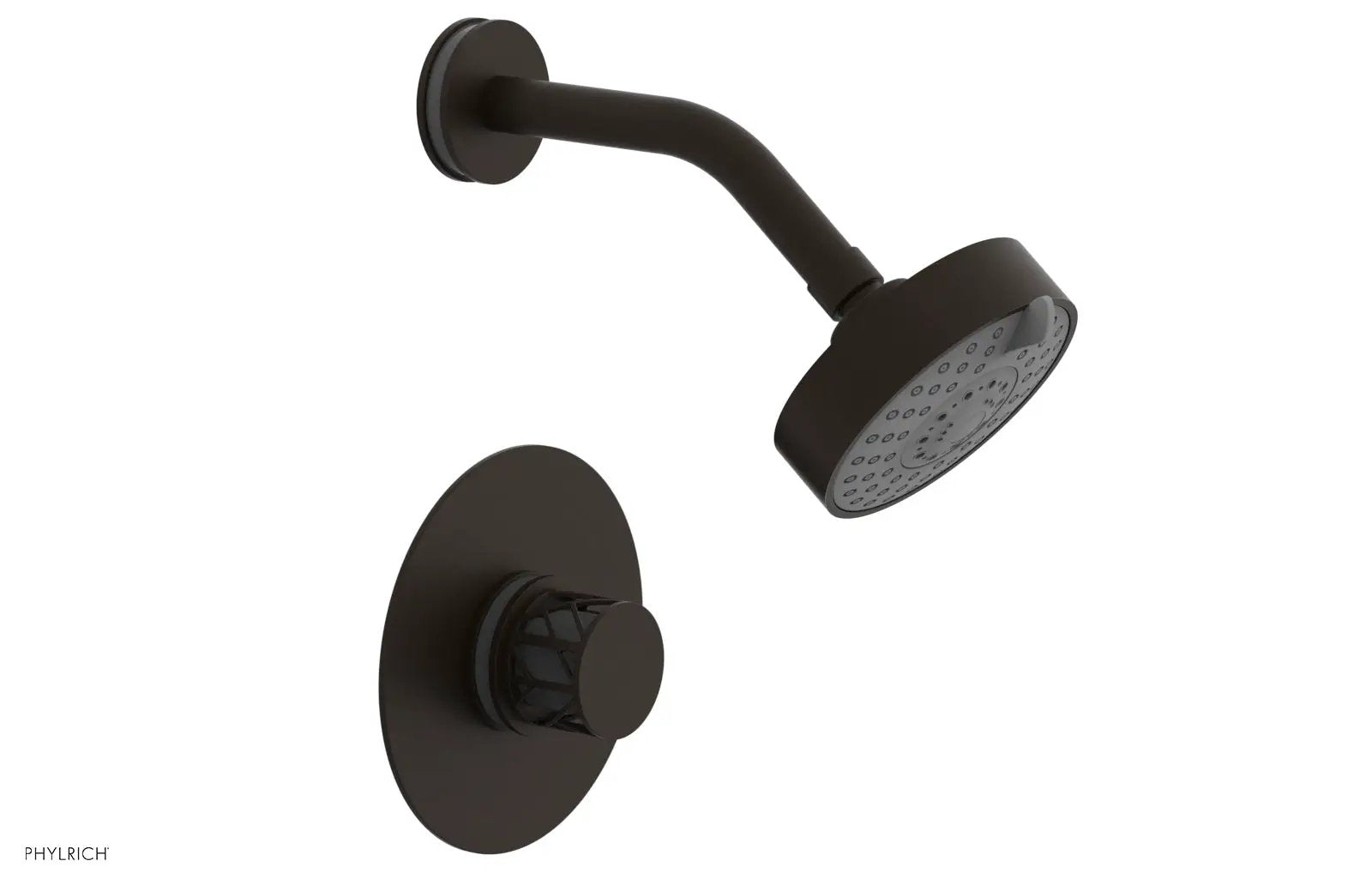 Phylrich JOLIE Pressure Balance Shower Set - Round Handle with "Grey" Accents by Phylrich