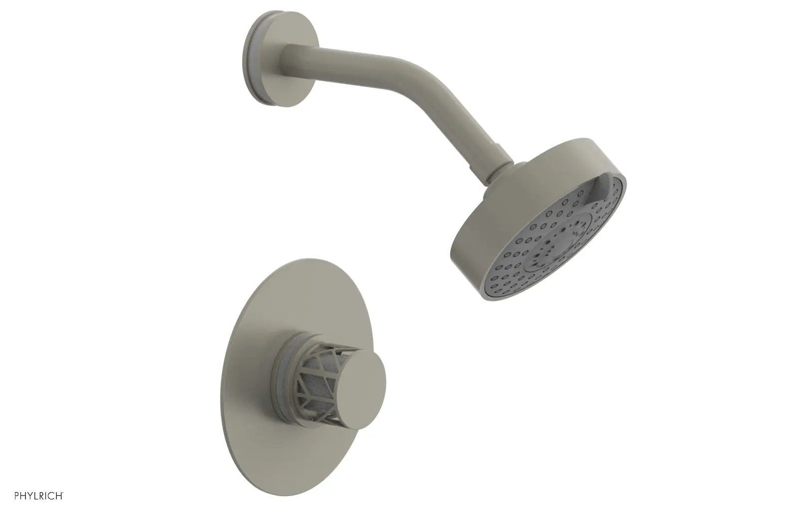 Phylrich JOLIE Pressure Balance Shower Set - Round Handle with "White" Accents by Phylrich