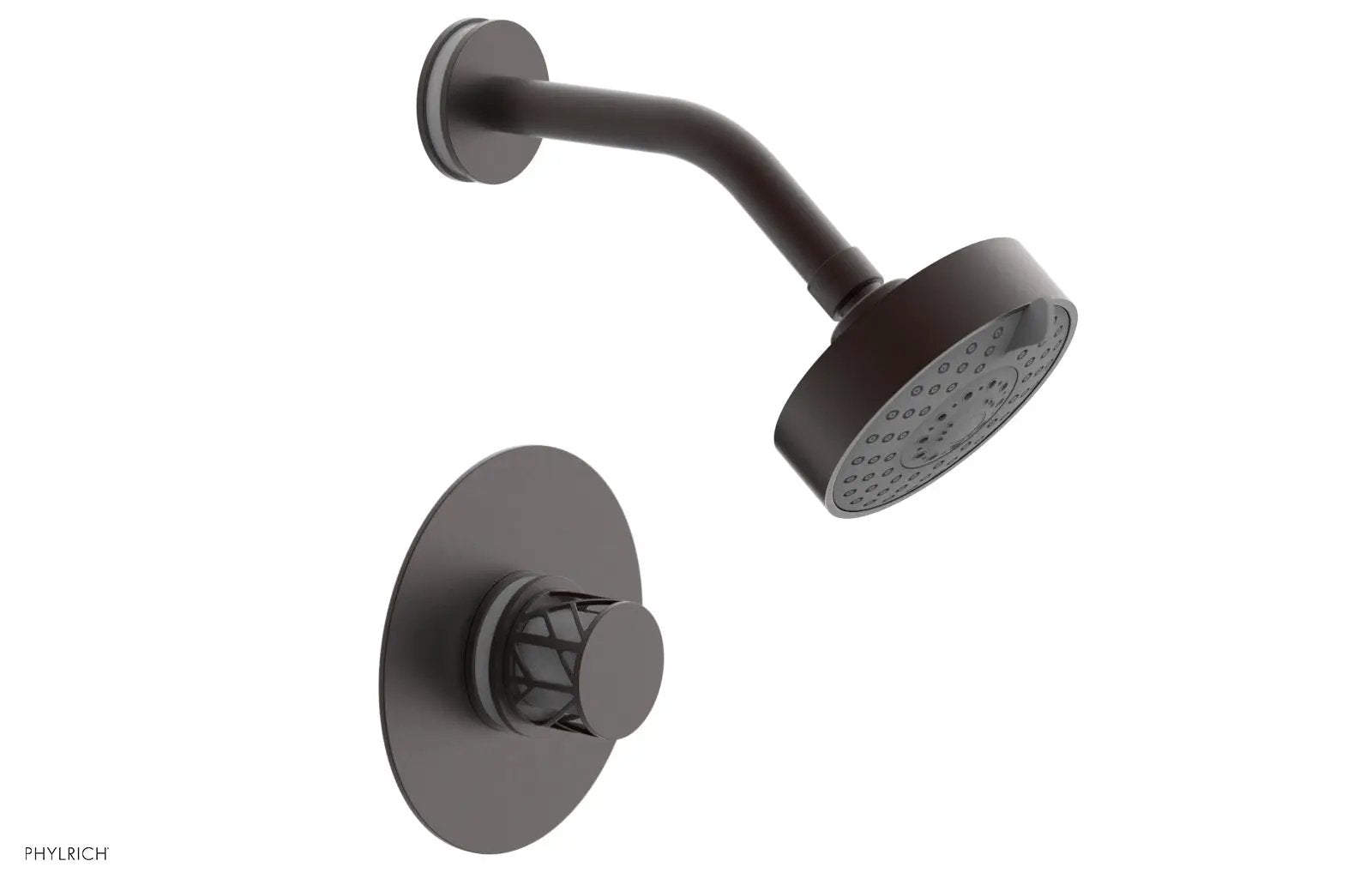 Phylrich JOLIE Pressure Balance Shower Set - Round Handle with "White" Accents by Phylrich