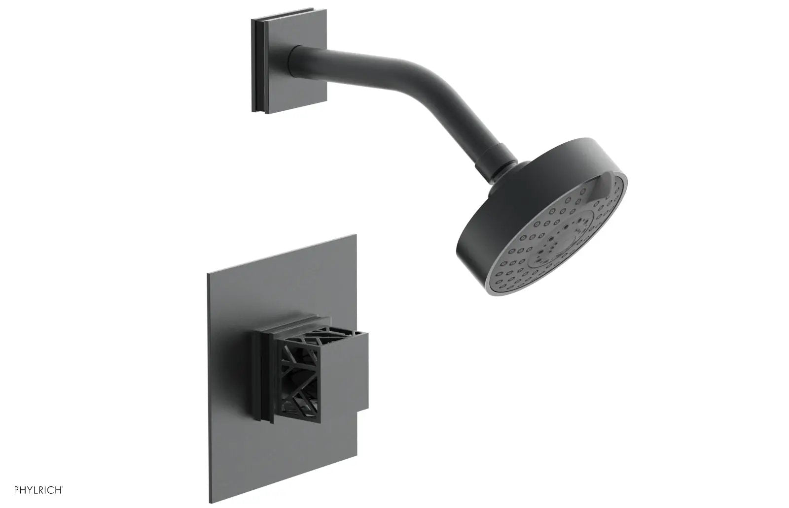 Phylrich JOLIE Pressure Balance Shower Set - Square Handle with "Black" Accents by Phylrich
