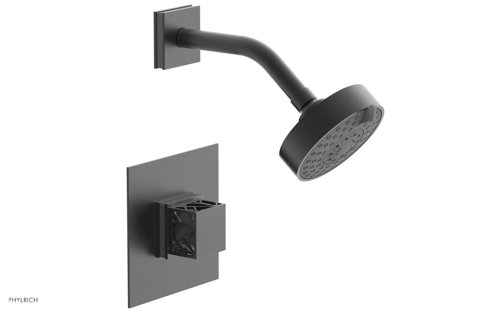 Phylrich JOLIE Pressure Balance Shower Set - Square Handle with "Grey" Accents
