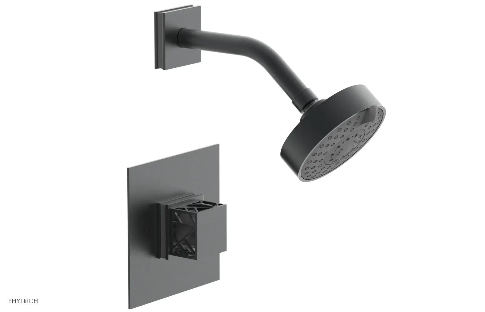 Phylrich JOLIE Pressure Balance Shower Set - Square Handle with "Grey" Accents by Phylrich