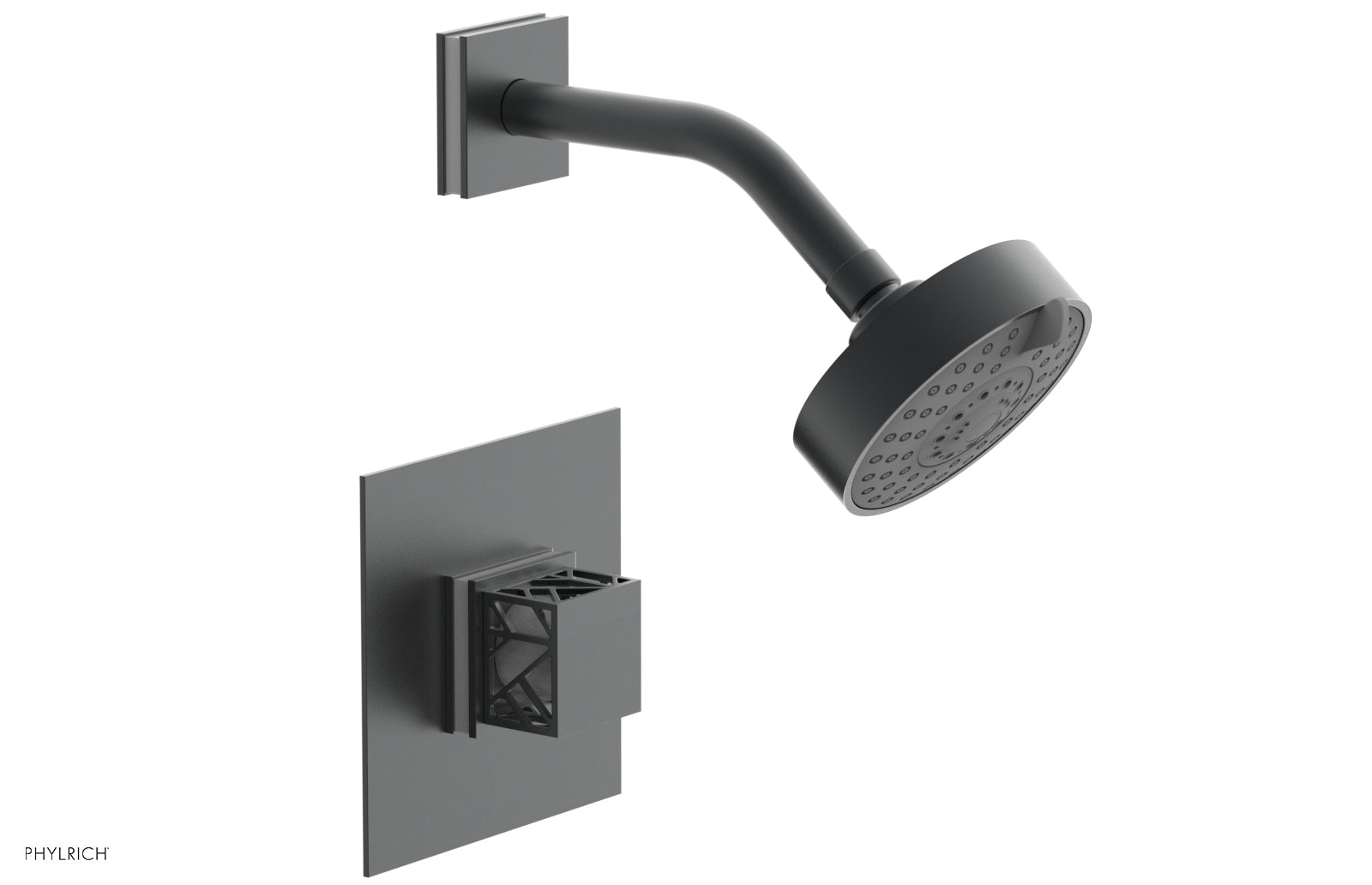 Phylrich JOLIE Pressure Balance Shower Set - Square Handle with "White" Accents by Phylrich