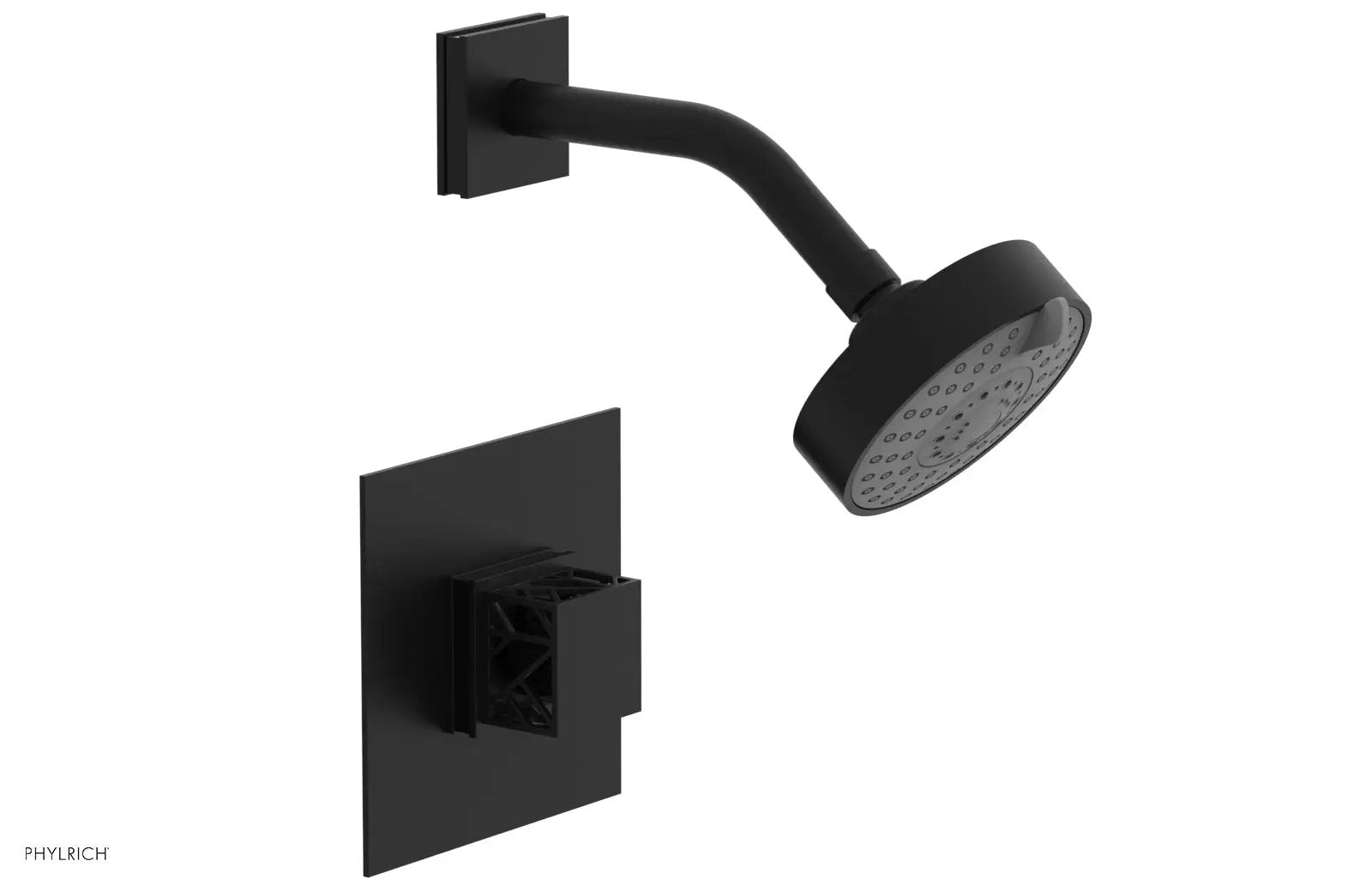 Phylrich JOLIE Pressure Balance Shower Set - Square Handle with "Black" Accents by Phylrich