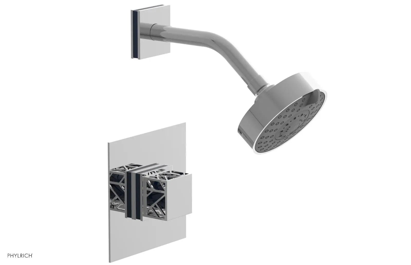 polished chrome shower set