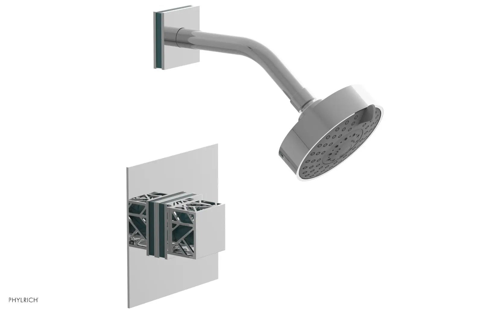 polished chrome shower set