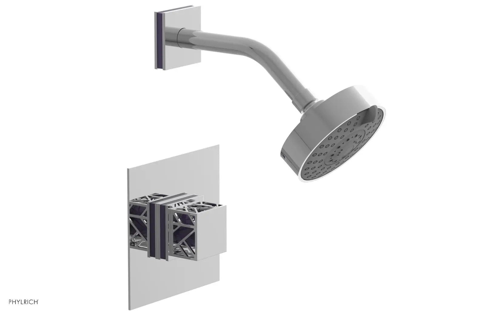 polished chrome shower set