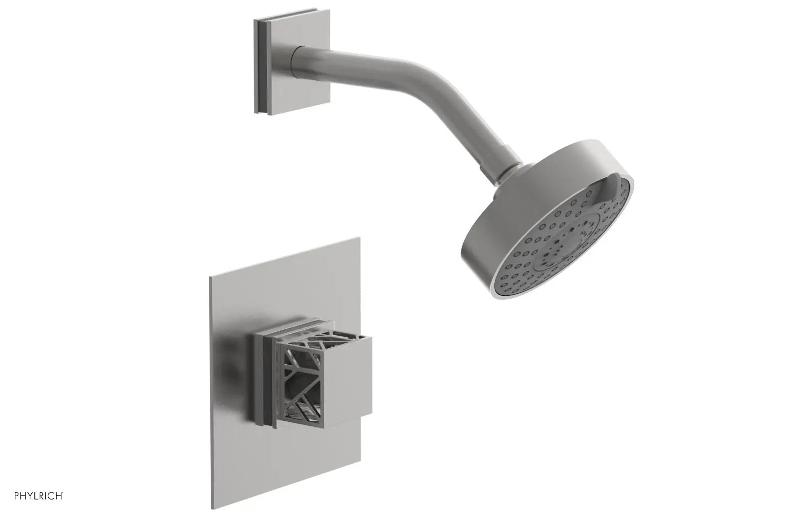 Phylrich JOLIE Pressure Balance Shower Set - Square Handle with "Grey" Accents by Phylrich