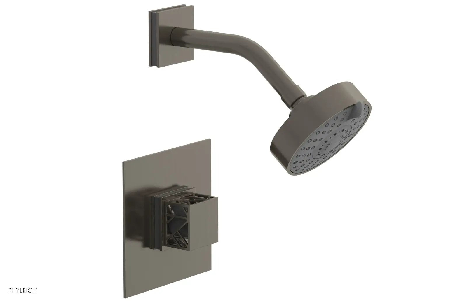 Phylrich JOLIE Pressure Balance Shower Set - Square Handle with "Grey" Accents by Phylrich