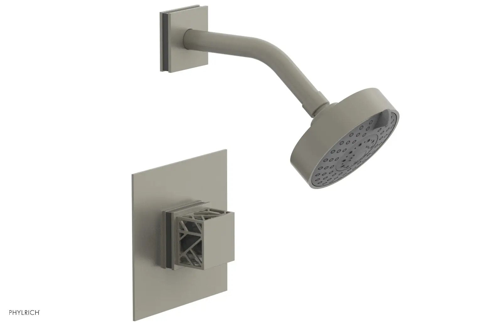 Phylrich JOLIE Pressure Balance Shower Set - Square Handle with "Grey" Accents by Phylrich
