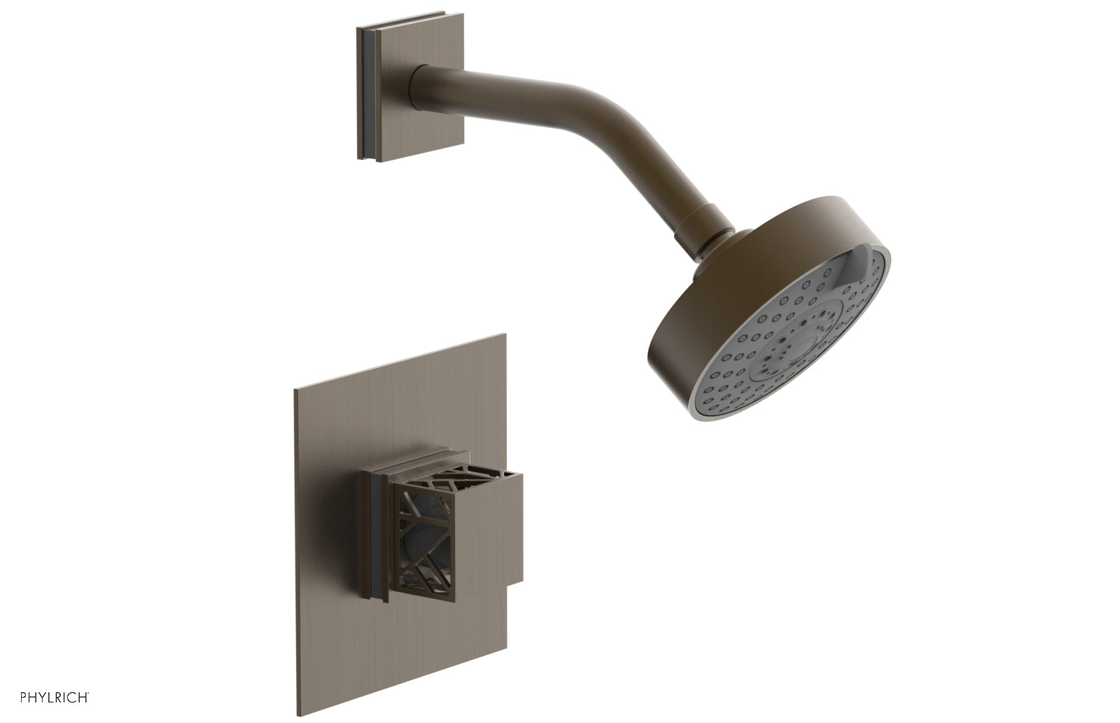 Phylrich JOLIE Pressure Balance Shower Set - Square Handle with "Grey" Accents