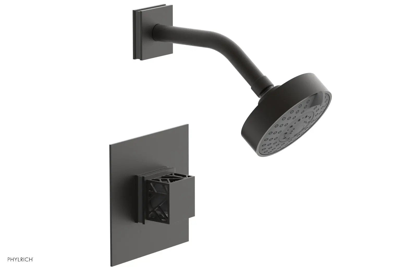 Phylrich JOLIE Pressure Balance Shower Set - Square Handle with "Grey" Accents by Phylrich