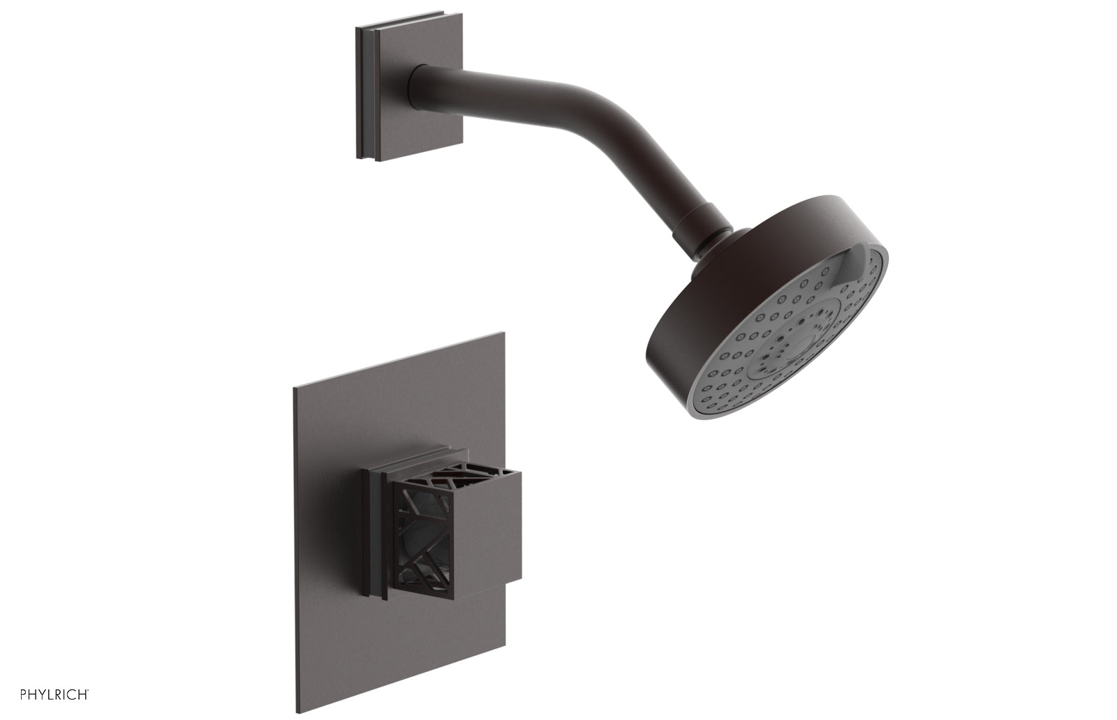 Phylrich JOLIE Pressure Balance Shower Set - Square Handle with "Grey" Accents