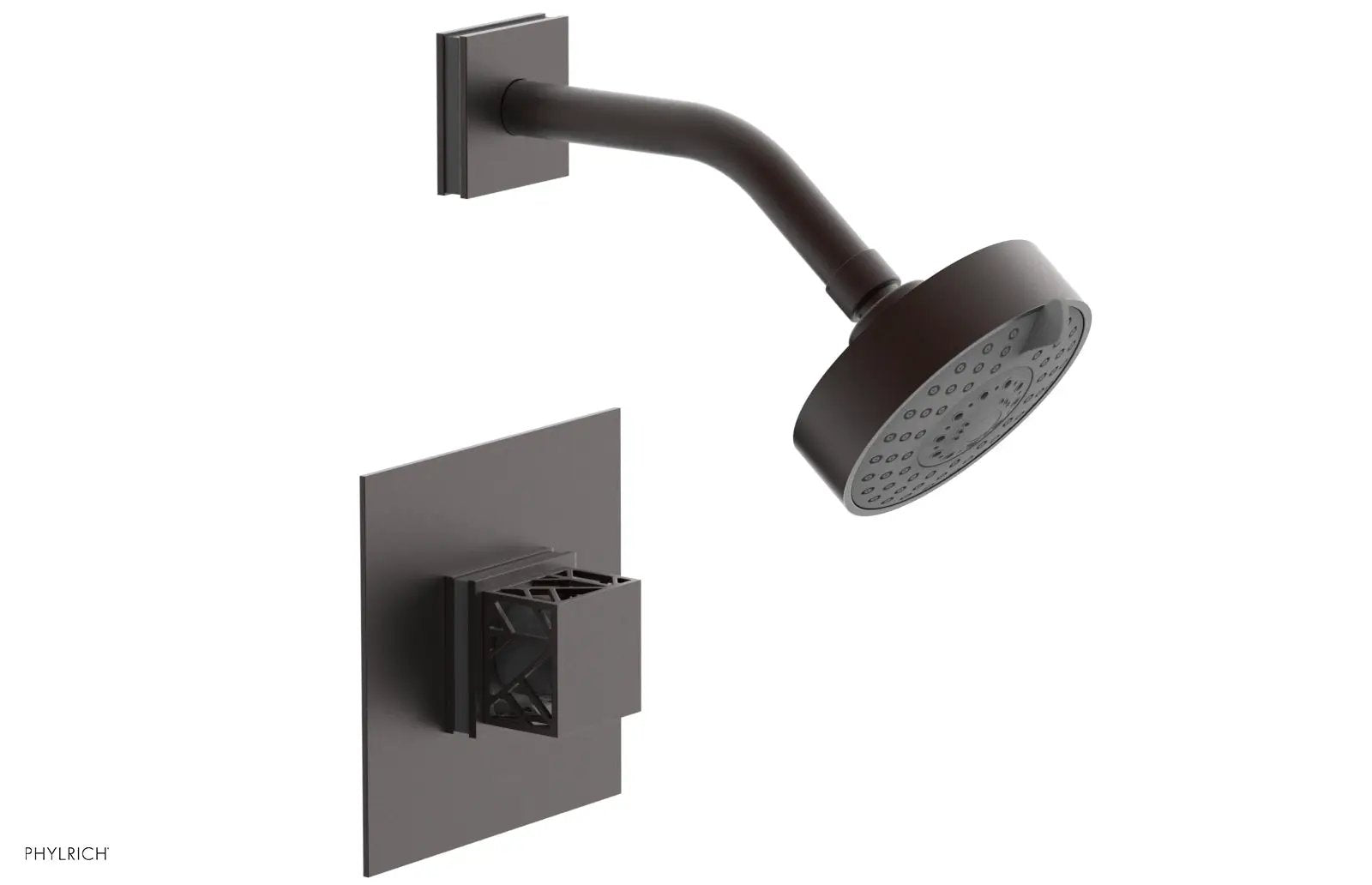 Phylrich JOLIE Pressure Balance Shower Set - Square Handle with "Grey" Accents by Phylrich
