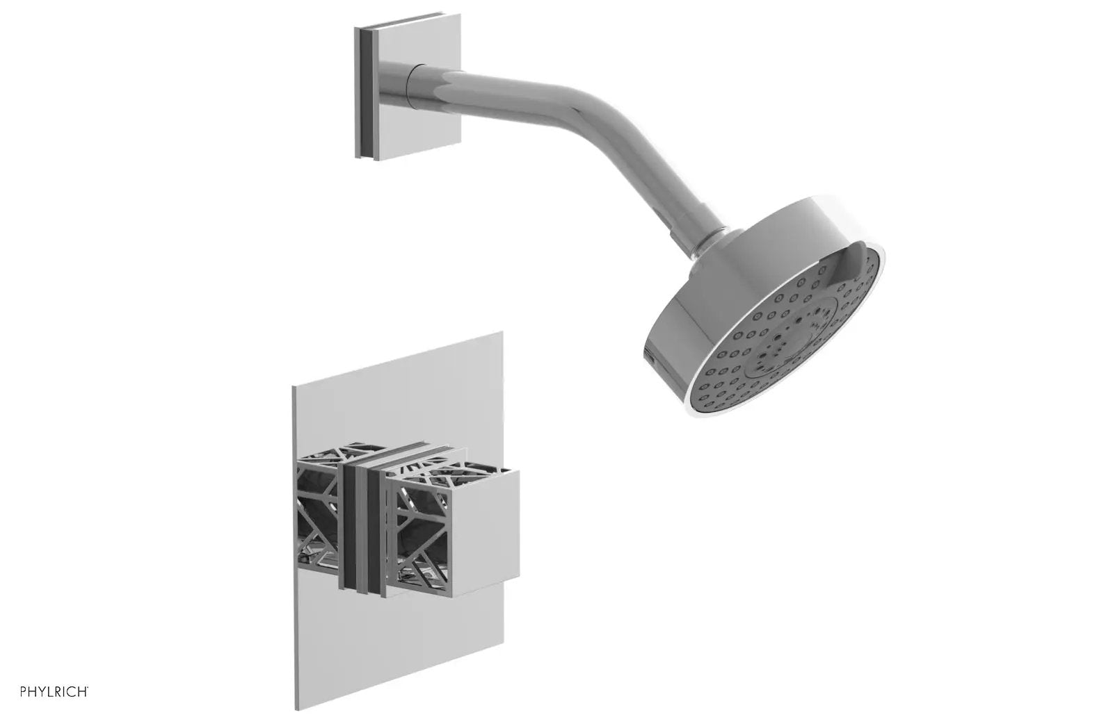 polished chrome shower set