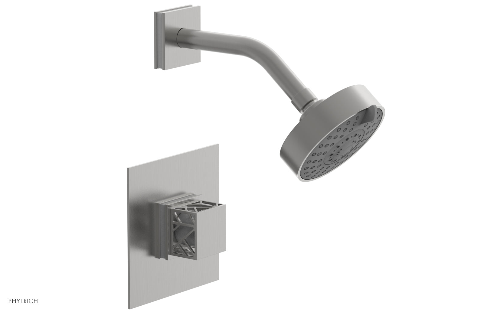 Phylrich JOLIE Pressure Balance Shower Set - Square Handle with "White" Accents by Phylrich
