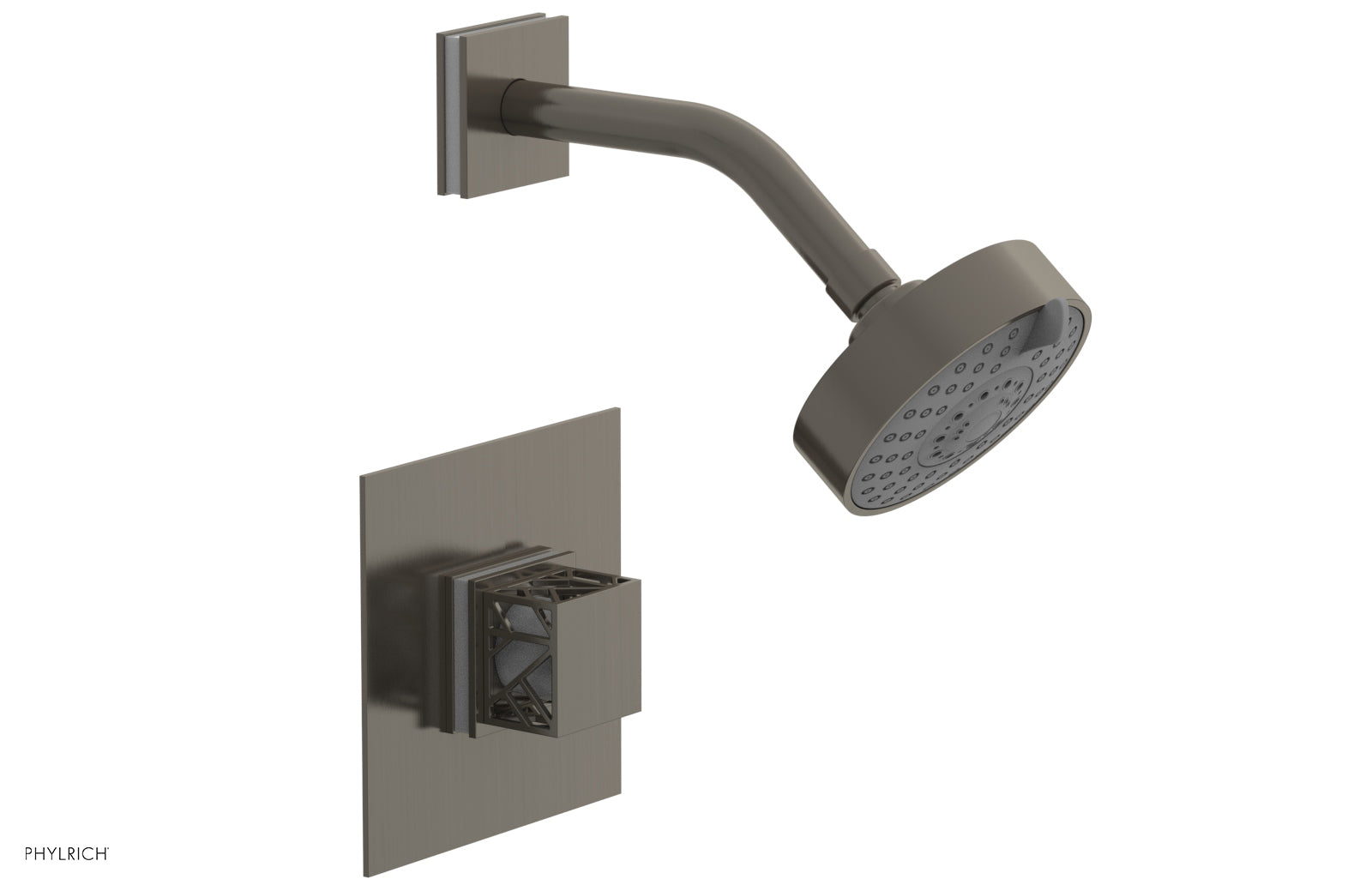 Phylrich JOLIE Pressure Balance Shower Set - Square Handle with "White" Accents by Phylrich