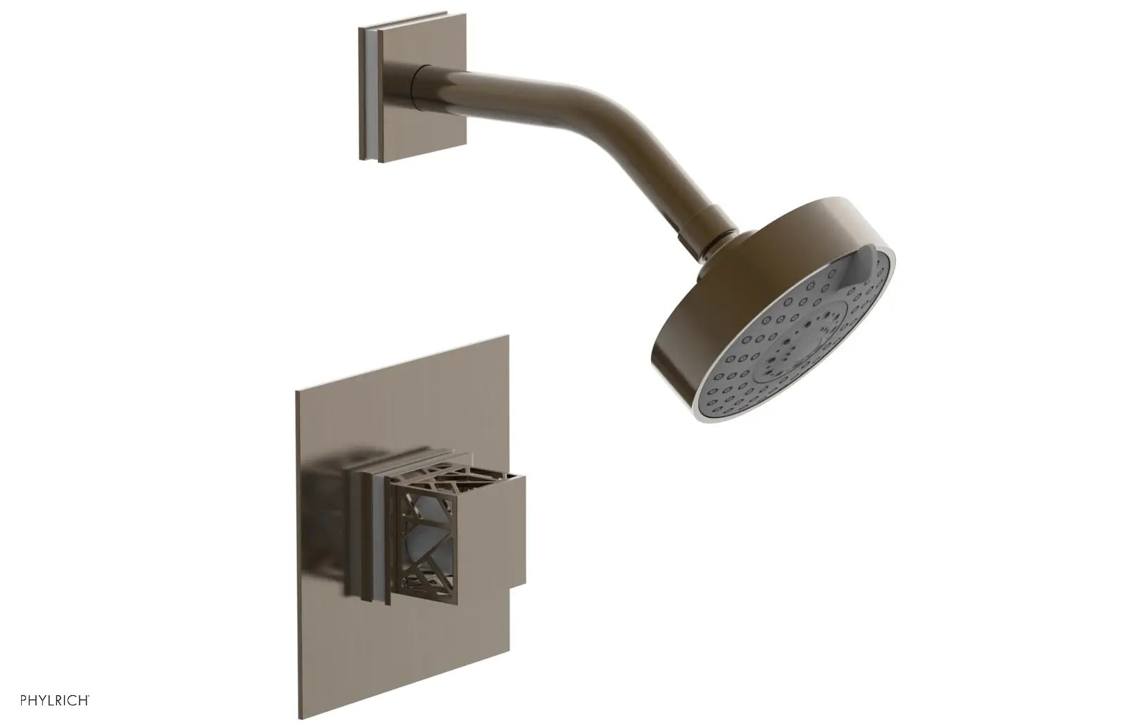 Phylrich JOLIE Pressure Balance Shower Set - Square Handle with "White" Accents by Phylrich