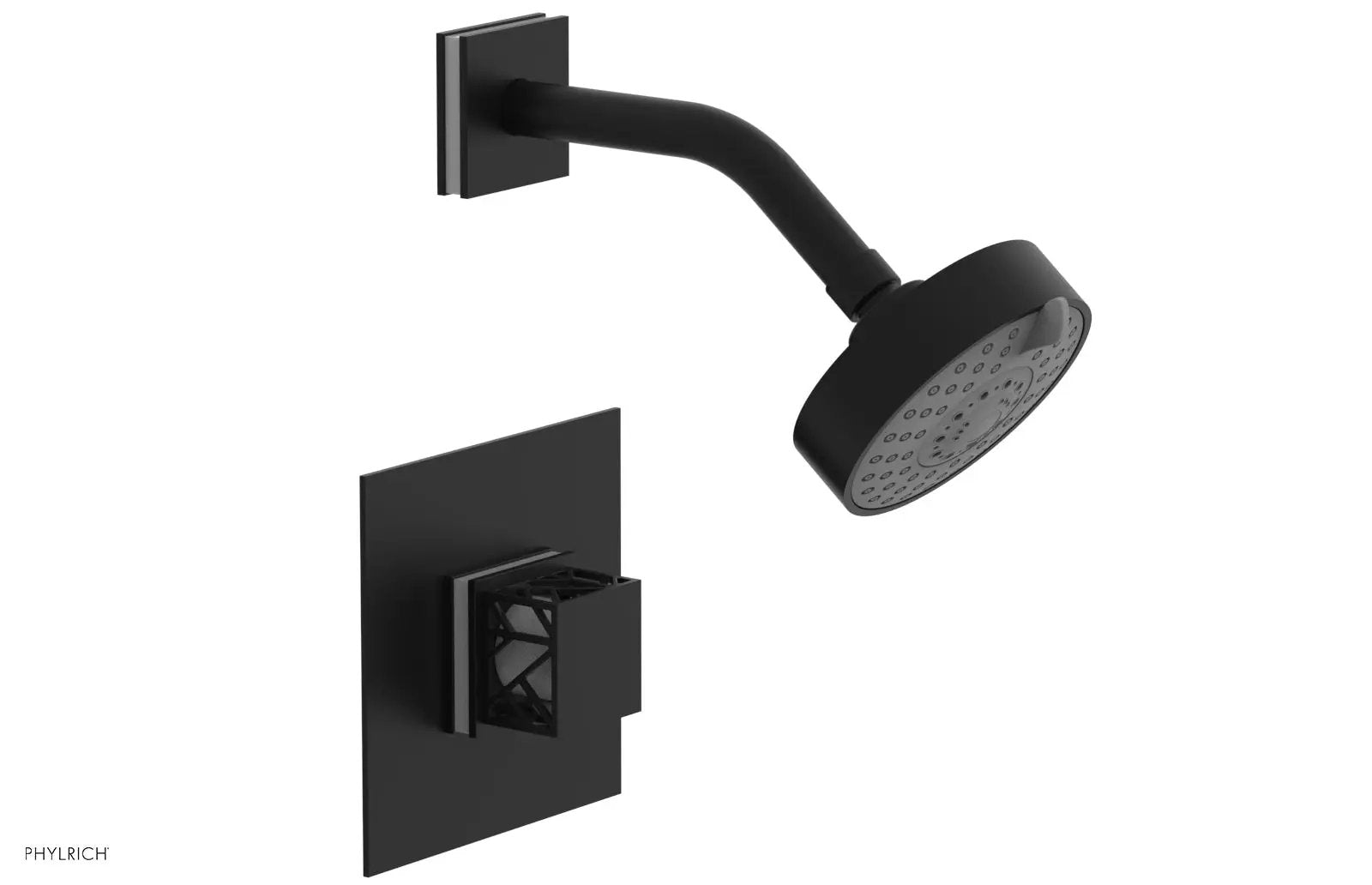 Phylrich JOLIE Pressure Balance Shower Set - Square Handle with "White" Accents by Phylrich
