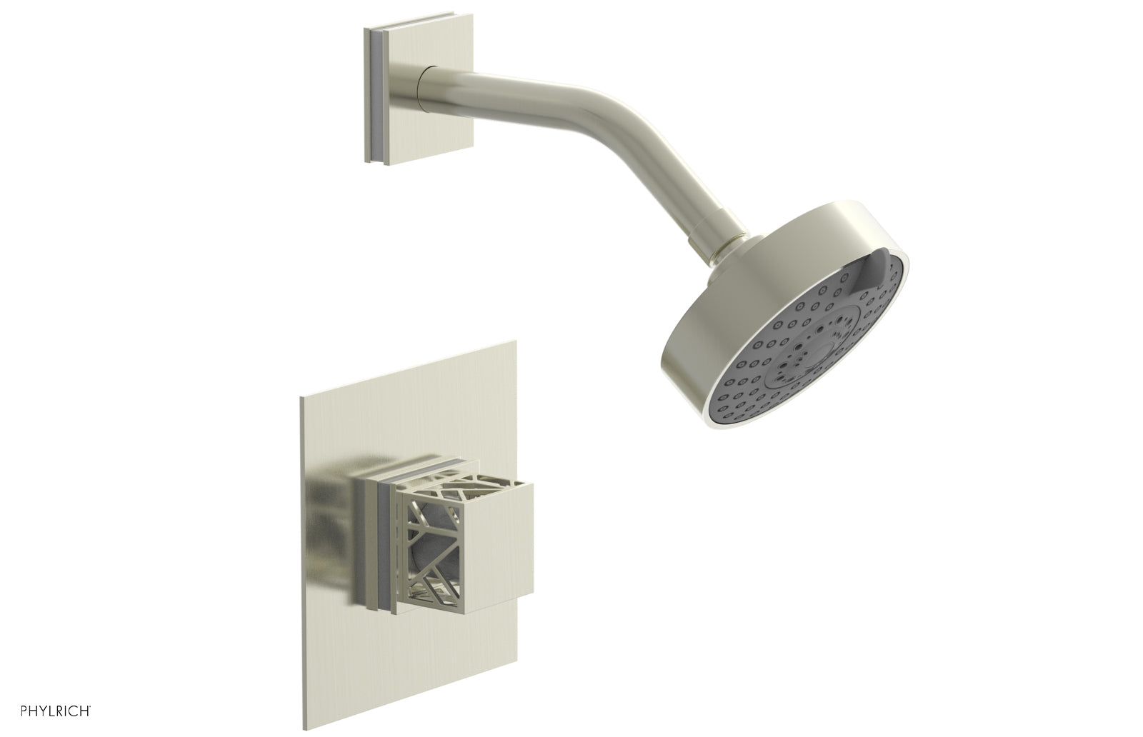 Phylrich JOLIE Pressure Balance Shower Set - Square Handle with "White" Accents by Phylrich