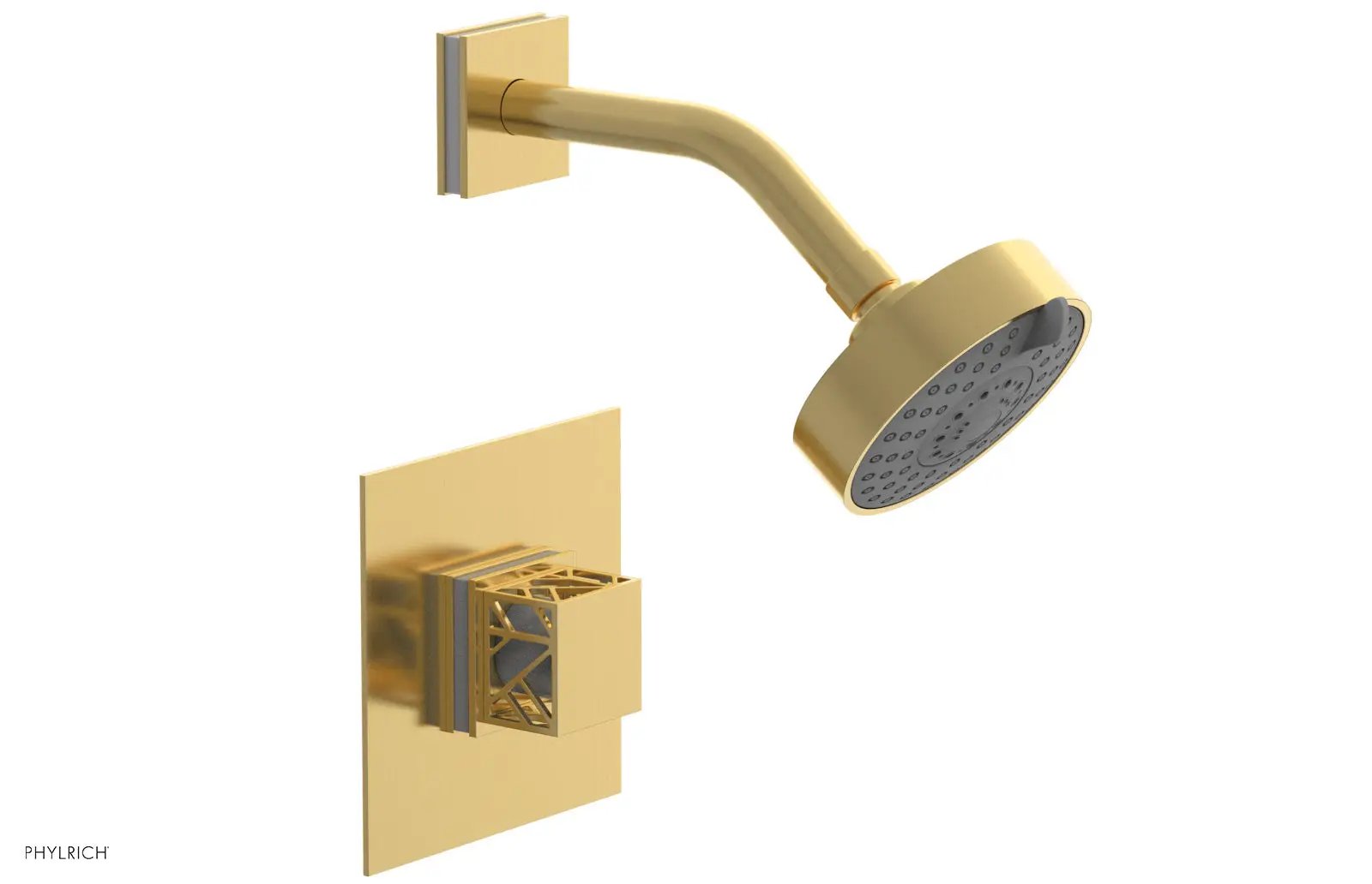 Phylrich JOLIE Pressure Balance Shower Set - Square Handle with "White" Accents by Phylrich