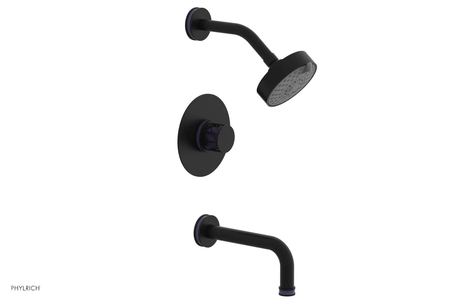 Phylrich JOLIE Pressure Balance Tub and Shower Set - Round Handle wth "Purple" Accents by Phylrich