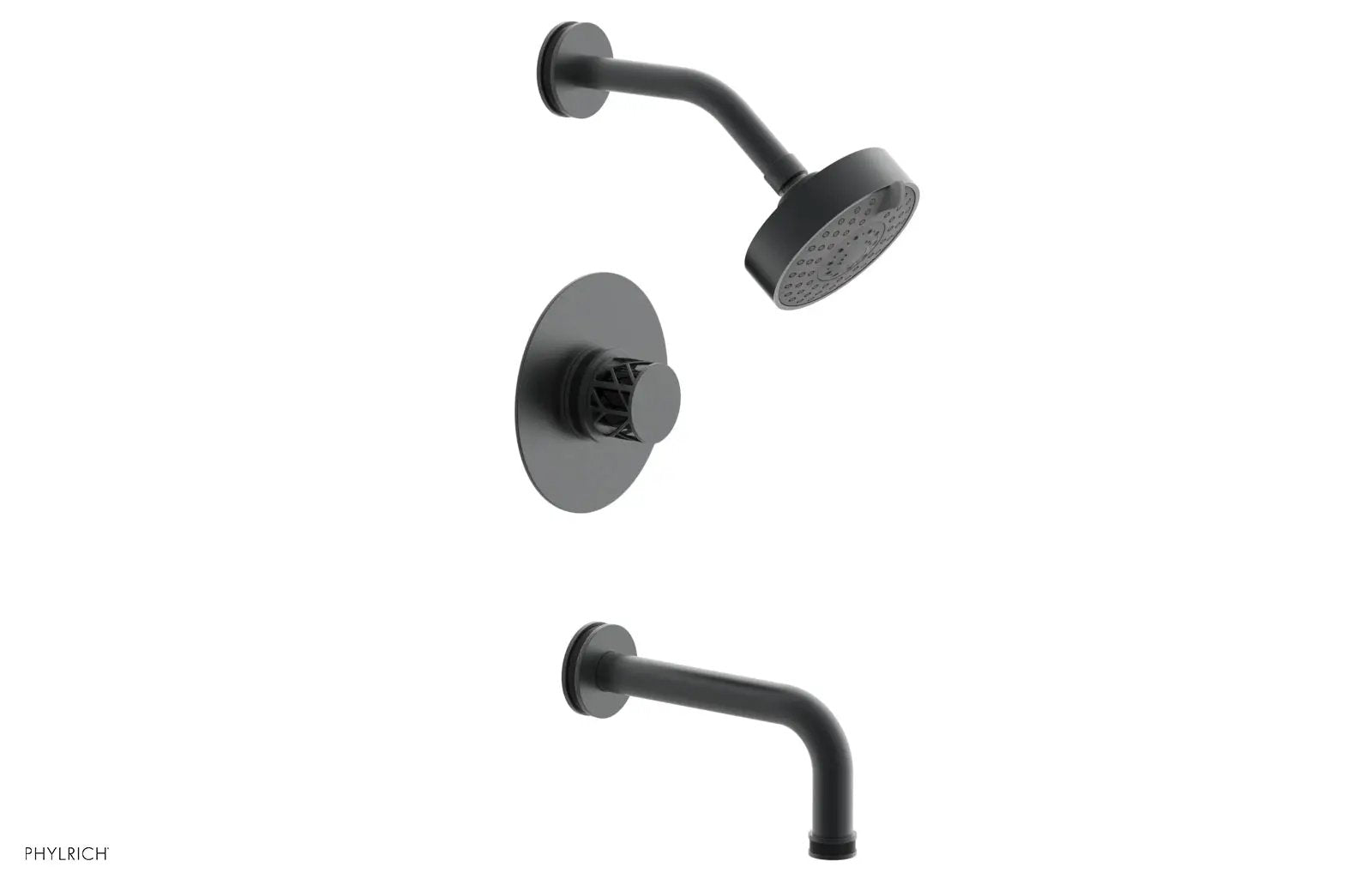 Phylrich JOLIE Pressure Balance Tub and Shower Set - Round Handle wth "Black" Accents by Phylrich