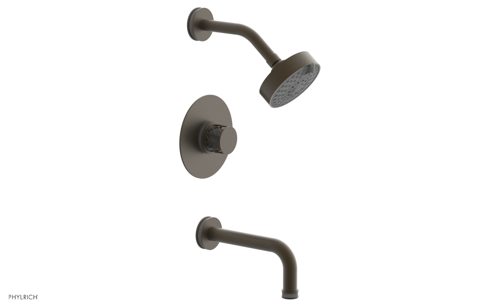 Phylrich JOLIE Pressure Balance Tub and Shower Set - Round Handle wth "Grey" Accents by Phylrich