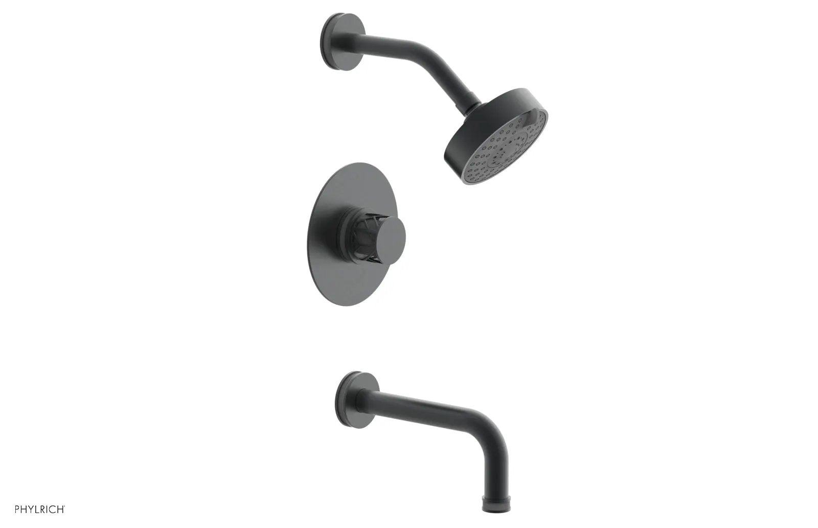 Phylrich JOLIE Pressure Balance Tub and Shower Set - Round Handle wth "Grey" Accents by Phylrich