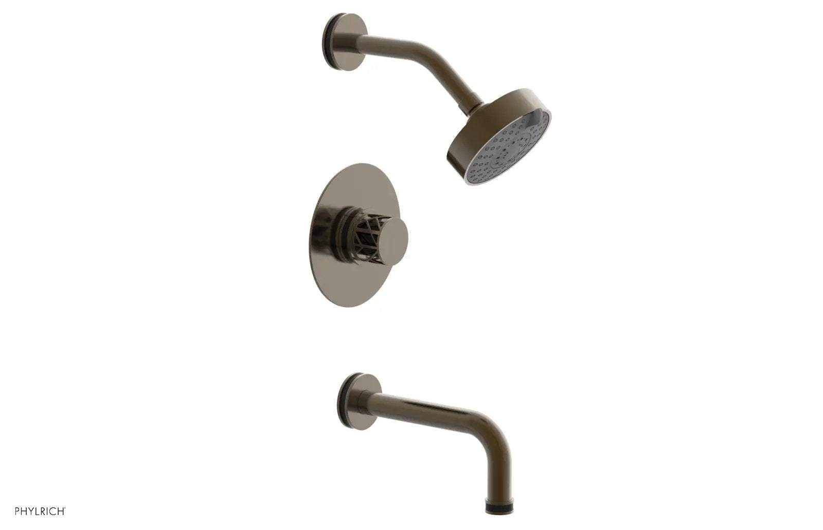 Phylrich JOLIE Pressure Balance Tub and Shower Set - Round Handle wth "Black" Accents by Phylrich