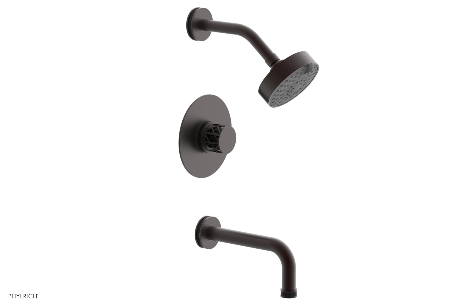 Phylrich JOLIE Pressure Balance Tub and Shower Set - Round Handle wth "Black" Accents by Phylrich