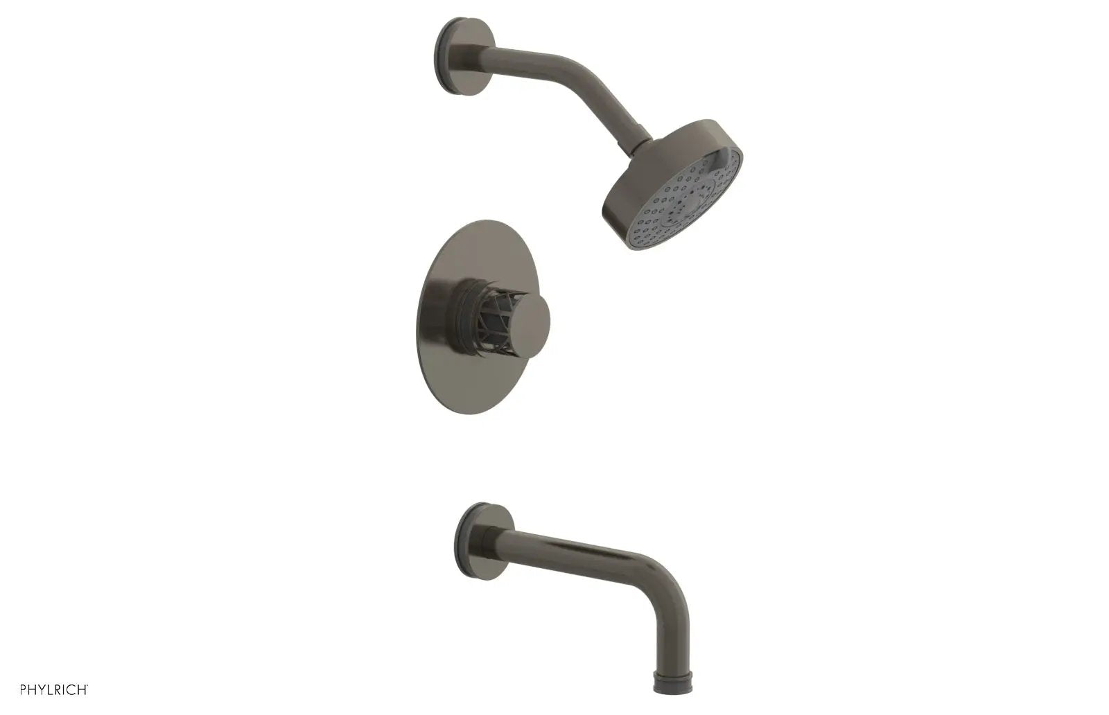 Phylrich JOLIE Pressure Balance Tub and Shower Set - Round Handle wth "Grey" Accents by Phylrich