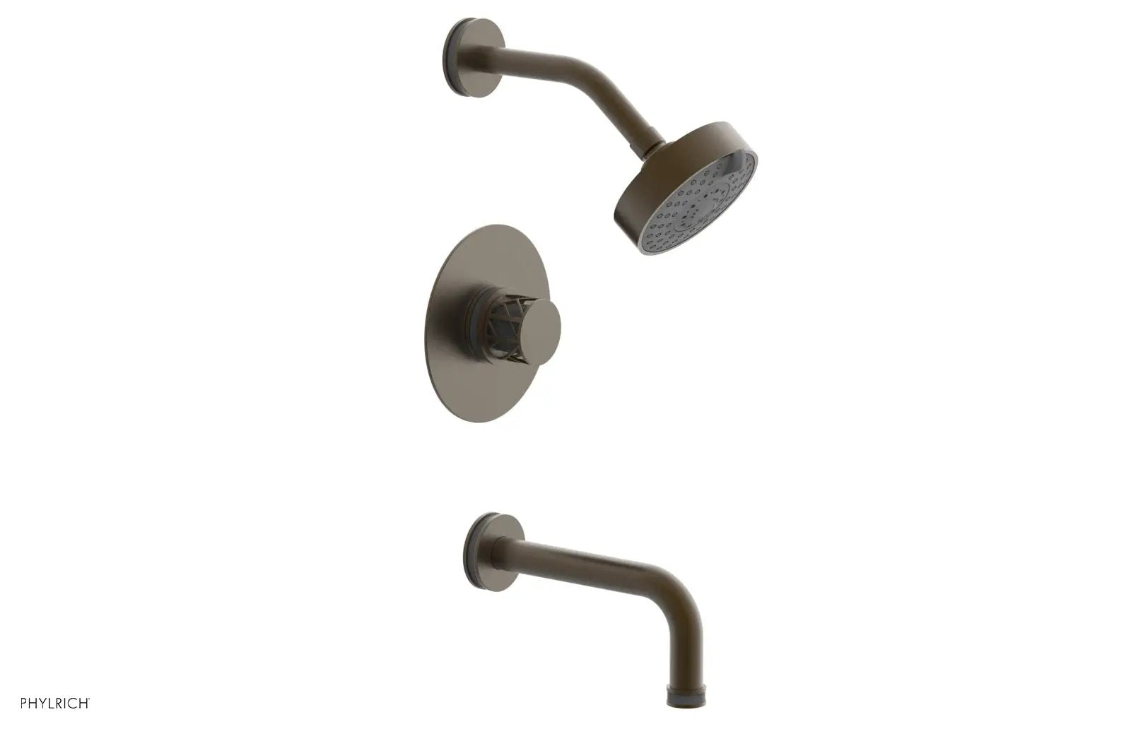 Phylrich JOLIE Pressure Balance Tub and Shower Set - Round Handle wth "Grey" Accents by Phylrich