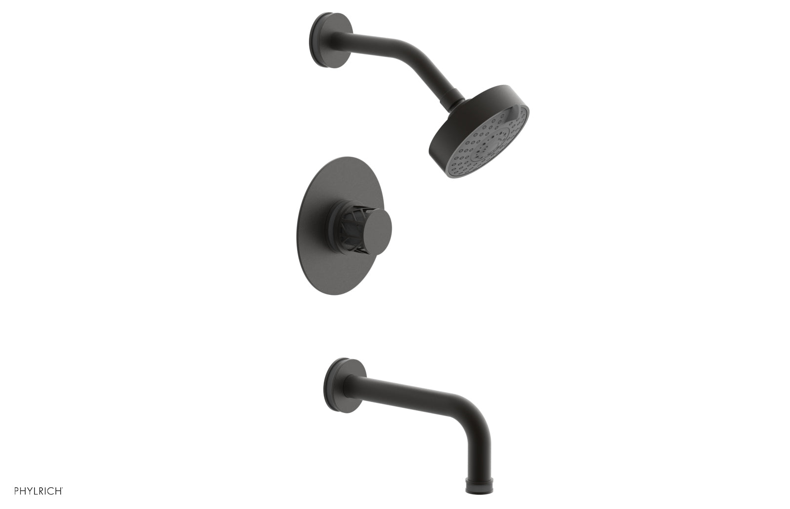 Phylrich JOLIE Pressure Balance Tub and Shower Set - Round Handle wth "Grey" Accents by Phylrich