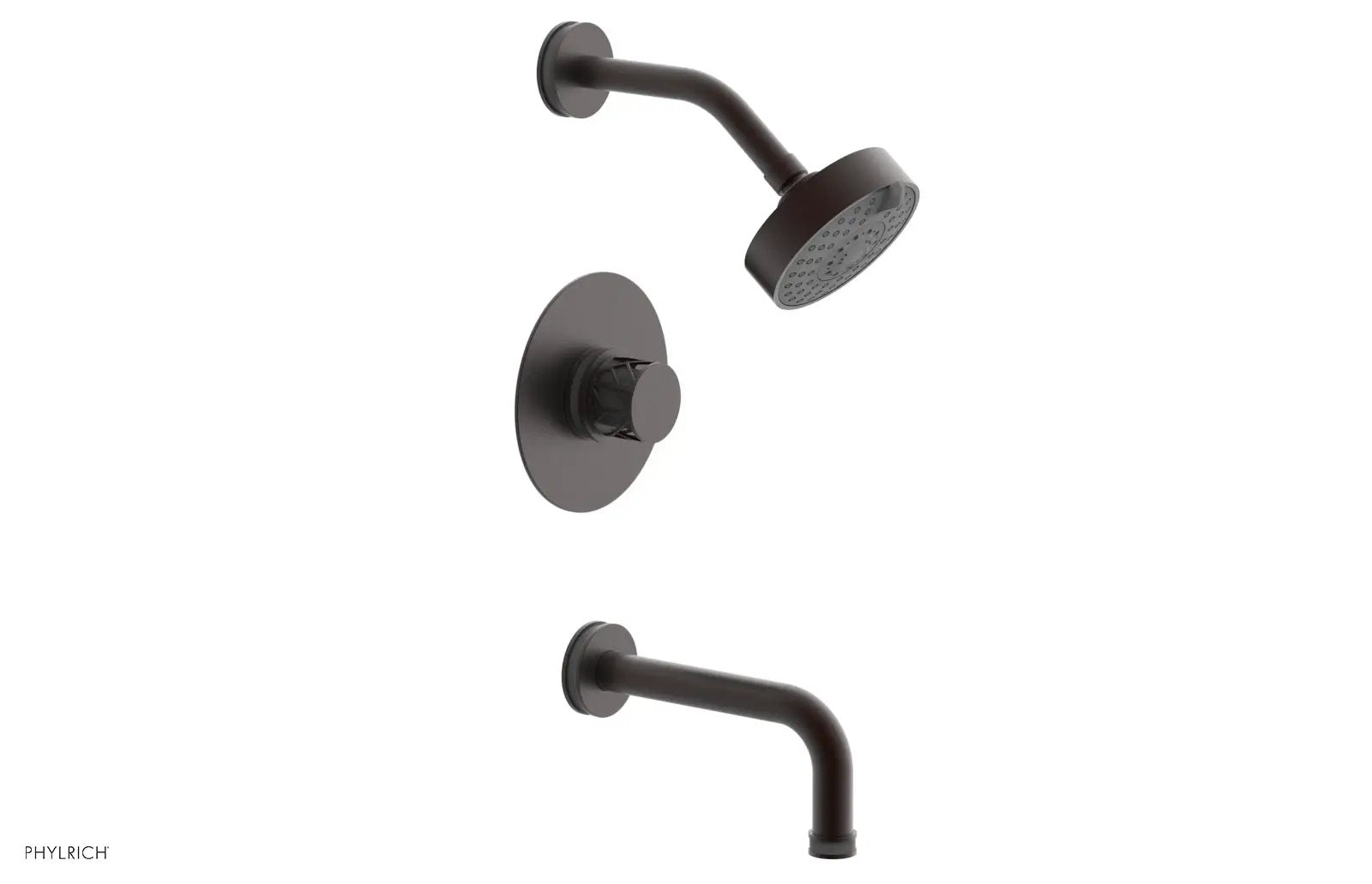 Phylrich JOLIE Pressure Balance Tub and Shower Set - Round Handle wth "Grey" Accents by Phylrich