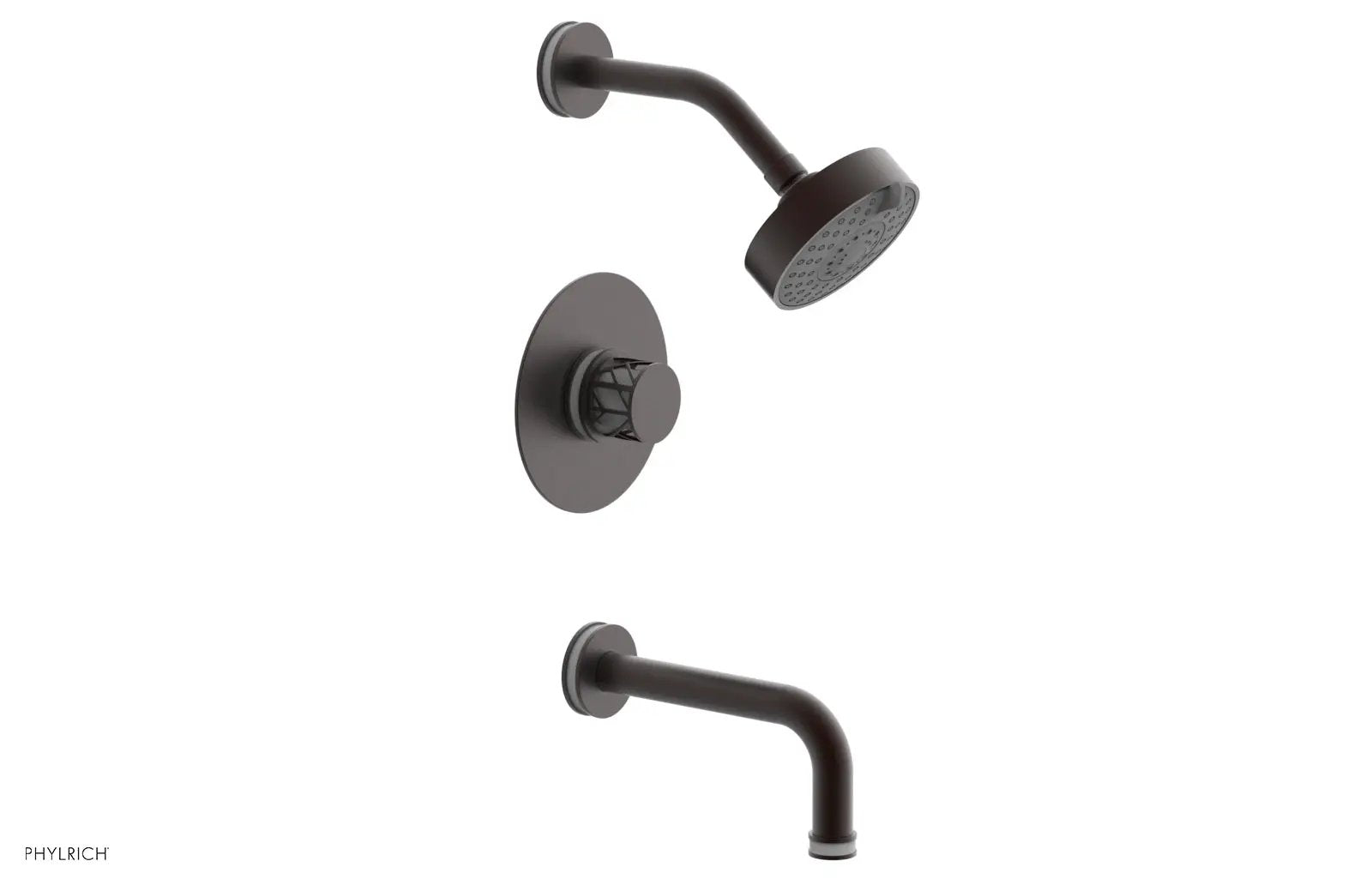 Phylrich JOLIE Pressure Balance Tub and Shower Set - Round Handle wth "White" Accents by Phylrich