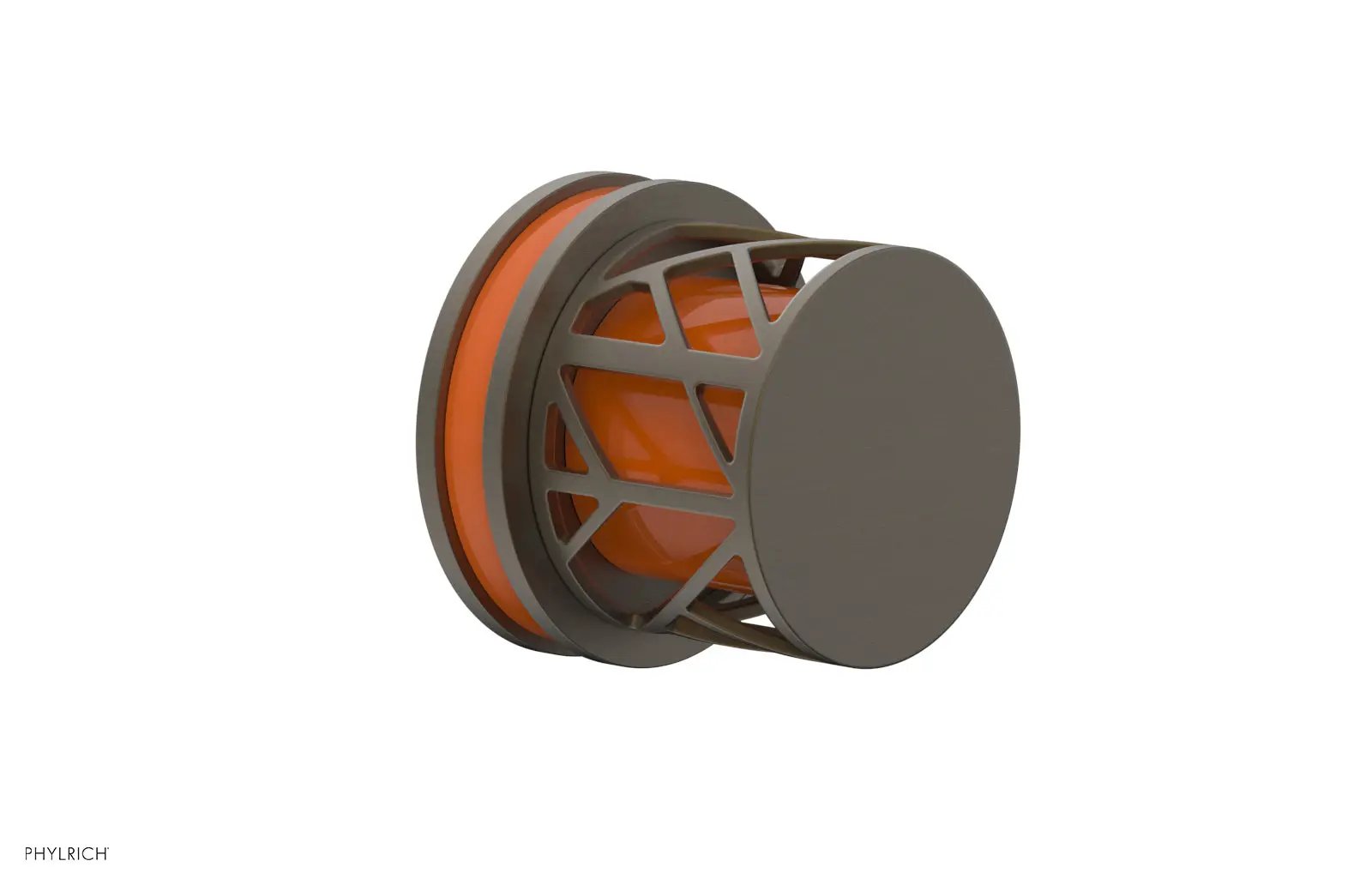 Phylrich JOLIE Volume Control/Diverter Trim - Round Handle with "Orange" Accents by Phylrich