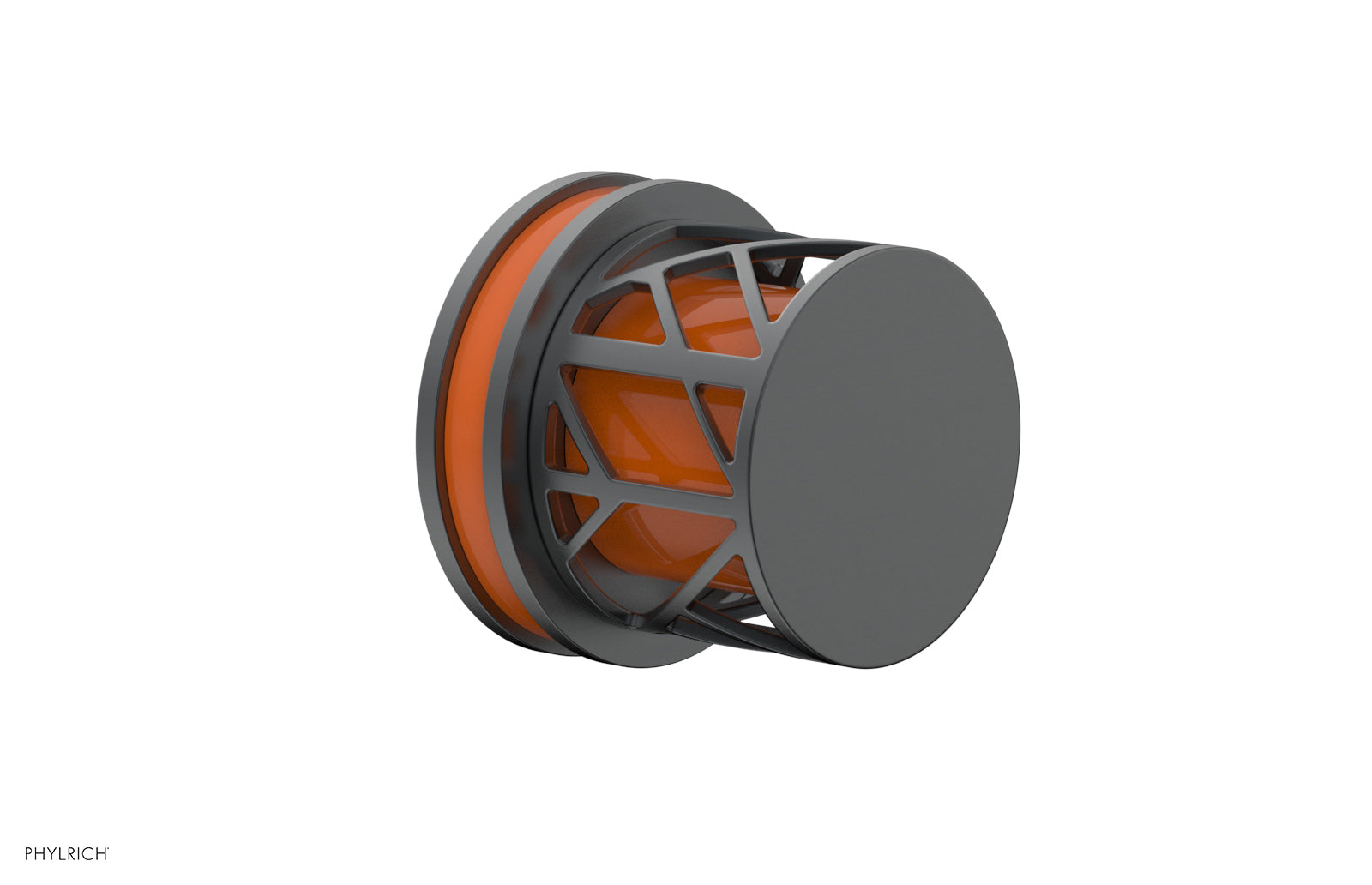 Phylrich JOLIE Volume Control/Diverter Trim - Round Handle with "Orange" Accents