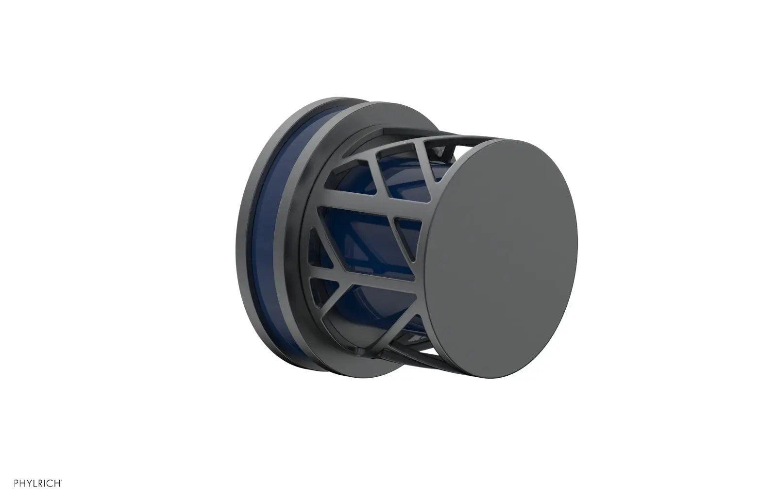 Phylrich JOLIE Volume Control/Diverter Trim - Round Handle with "Navy Blue" Accents by Phylrich