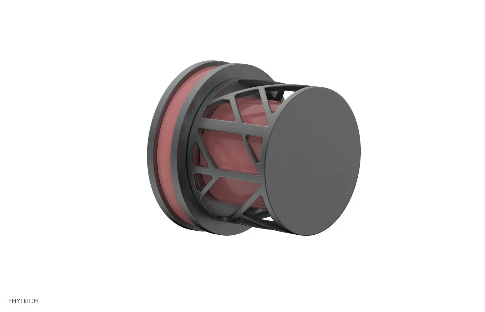 Phylrich JOLIE Volume Control/Diverter Trim - Round Handle with "Pink" Accents by Phylrich