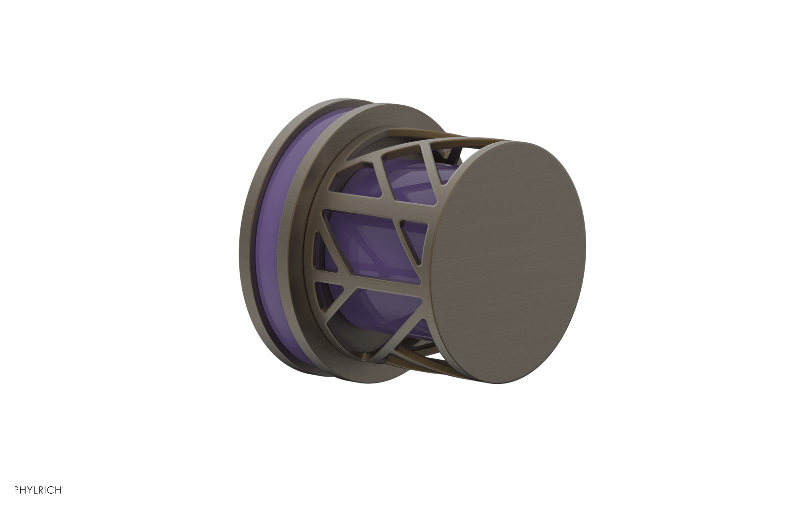 Phylrich JOLIE Volume Control/Diverter Trim - Round Handle with "Purple" Accents