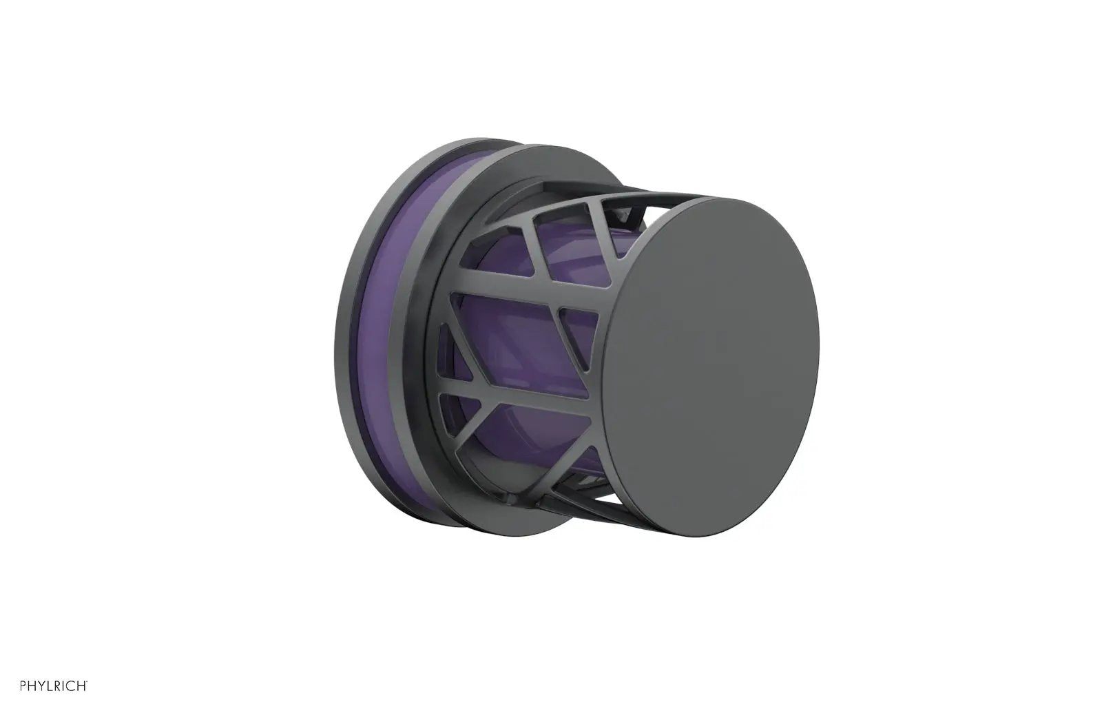 Phylrich JOLIE Volume Control/Diverter Trim - Round Handle with "Purple" Accents by Phylrich