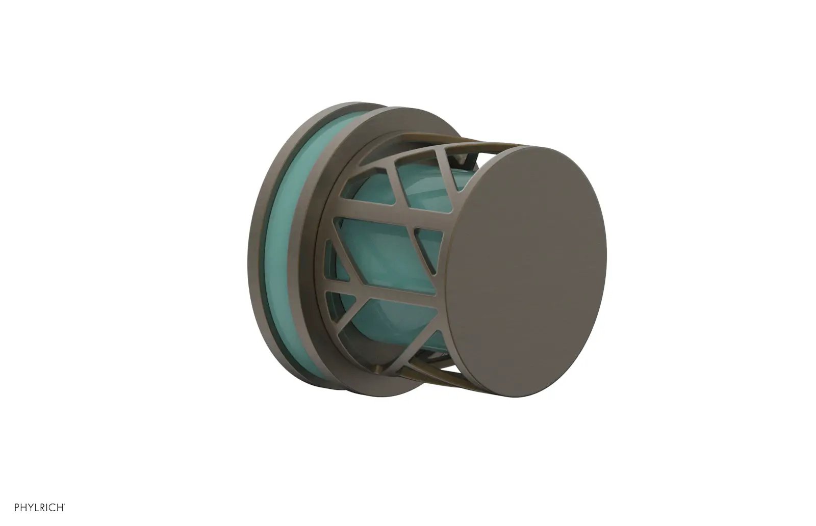 Phylrich JOLIE Volume Control/Diverter Trim - Round Handle with "Turquoise" Accents by Phylrich