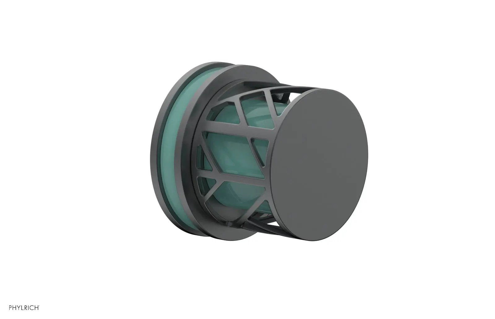 Phylrich JOLIE Volume Control/Diverter Trim - Round Handle with "Turquoise" Accents by Phylrich